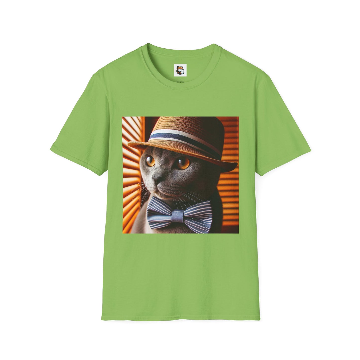Russian Blue Cat hat and bow tie  T-Shirt