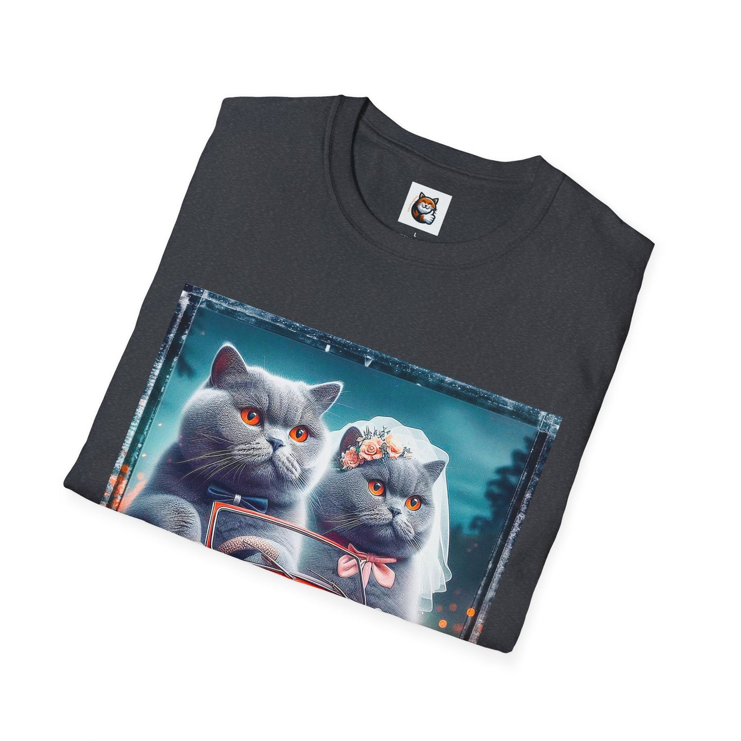Wacky British Shorthair tiny red car Softstyle T-Shirt