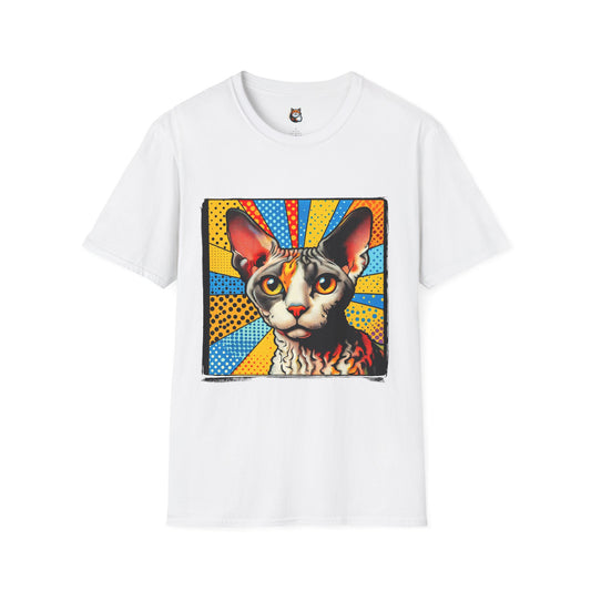 Devon Rex Comic book  Unisex Softstyle T-Shirt