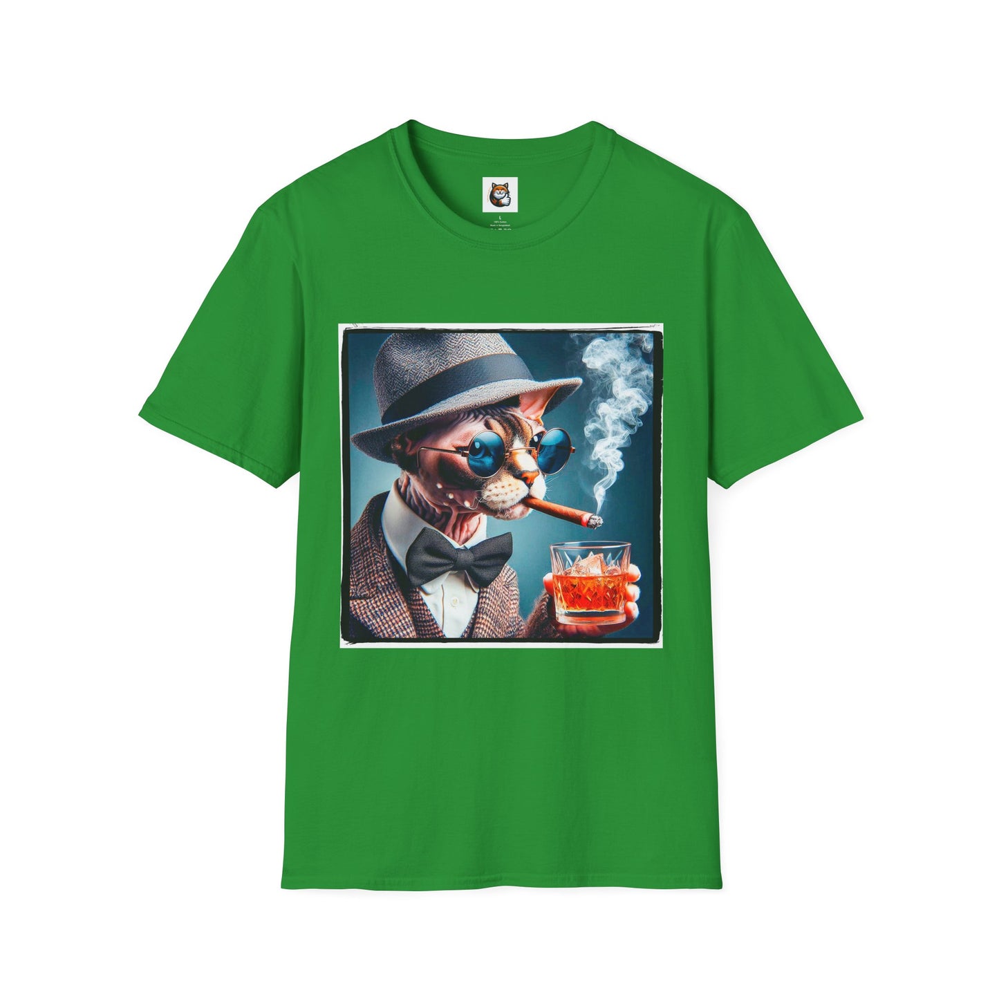 Devon Rex Cat smoking Softstyle T-Shirt