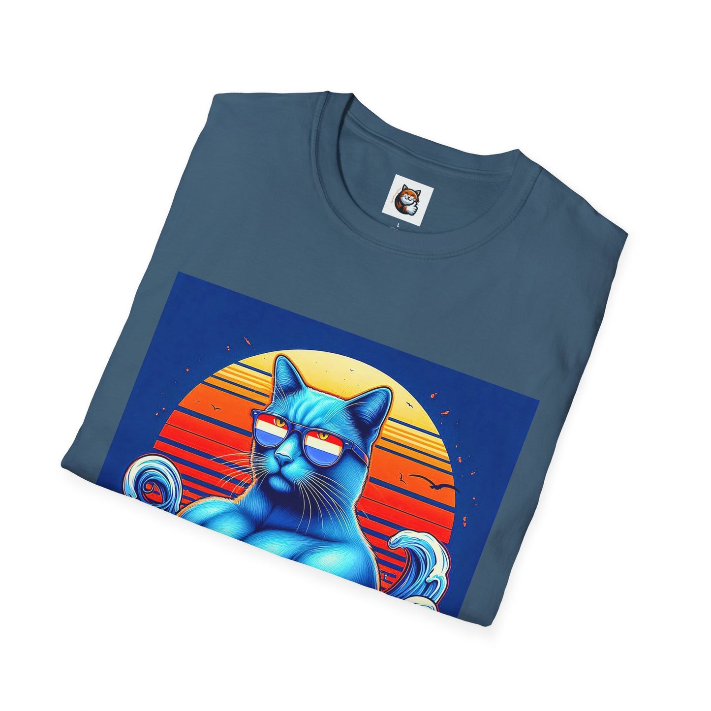 Russian Blue Cat Unisex Softstyle T-Shirt
