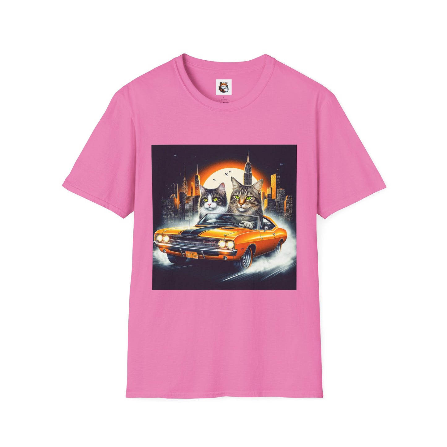Wacky Domestic Cat Unisex Softstyle T-Shirt