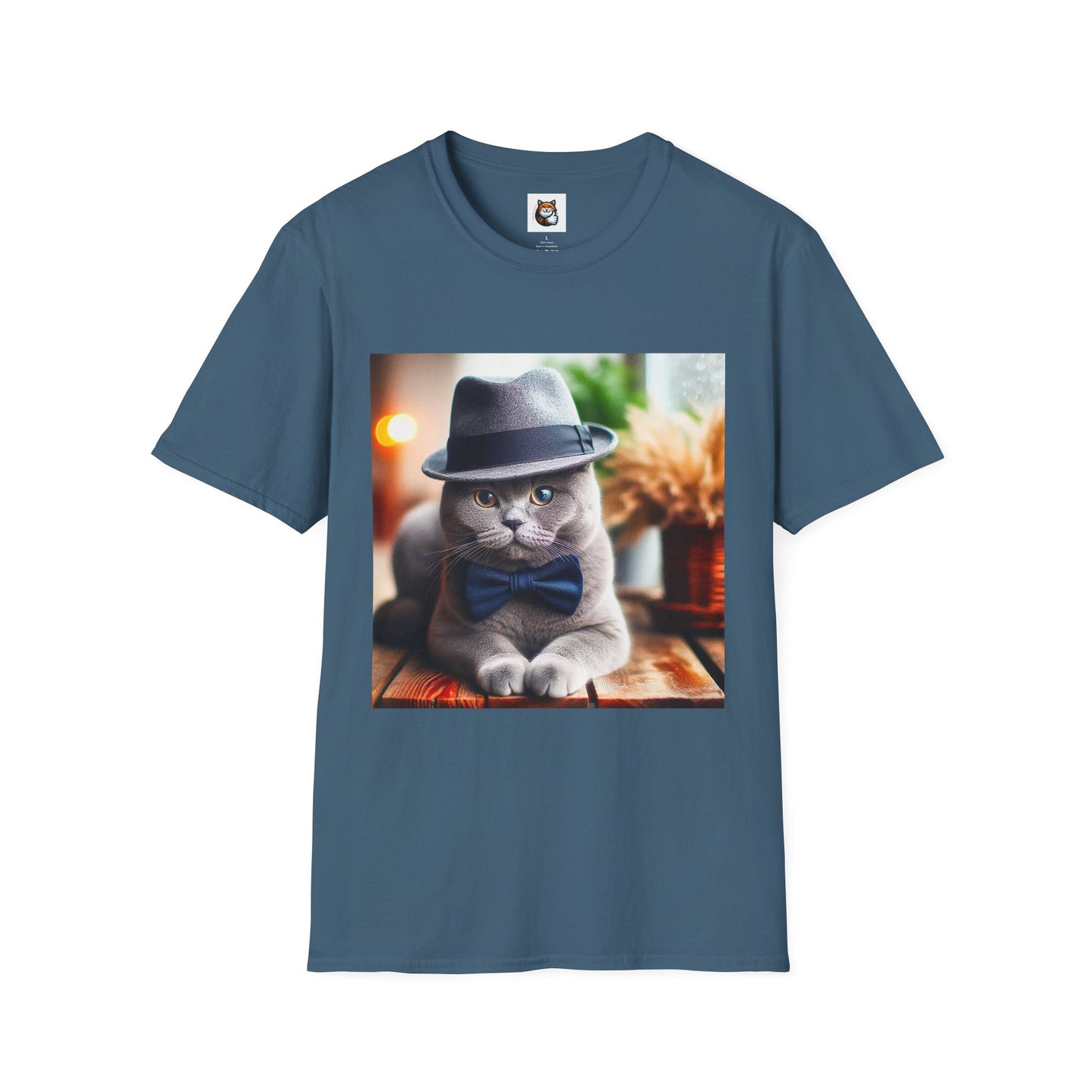 Russian Blue Cat bow tie cutie shirt