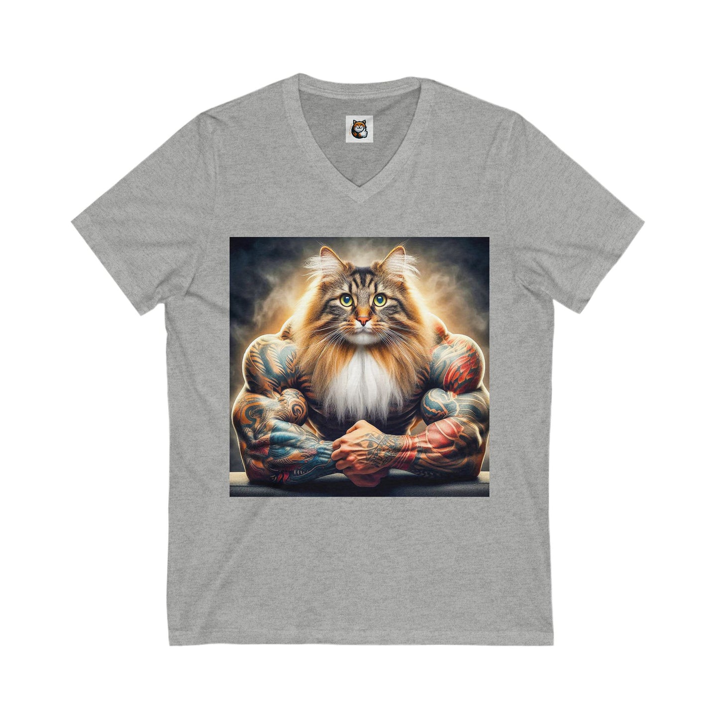 Norwegian Forest Cat Unisex Jersey Short Sleeve V-Neck Tee