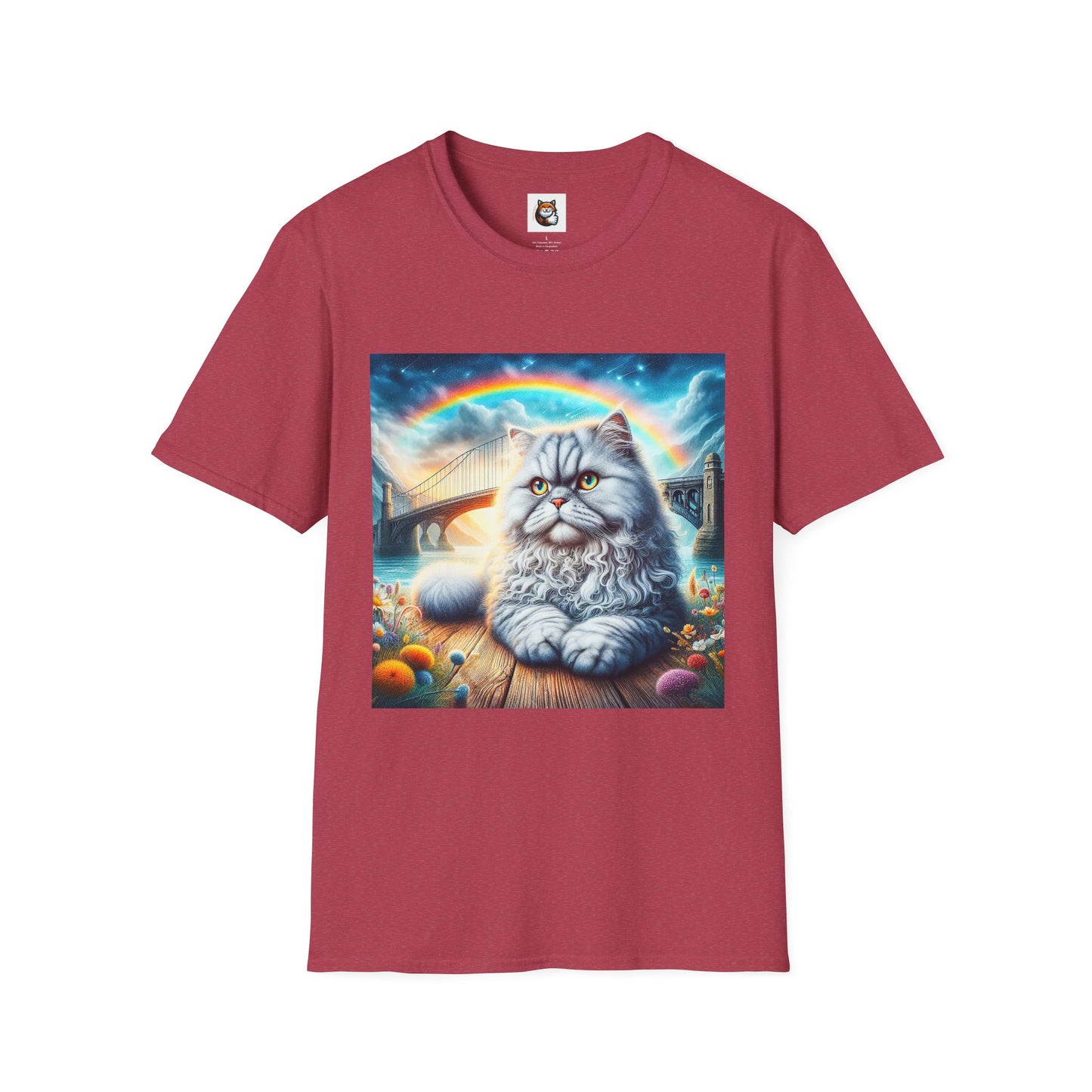 Selkirk Rex Cat T-Shirt  rainbow bridge