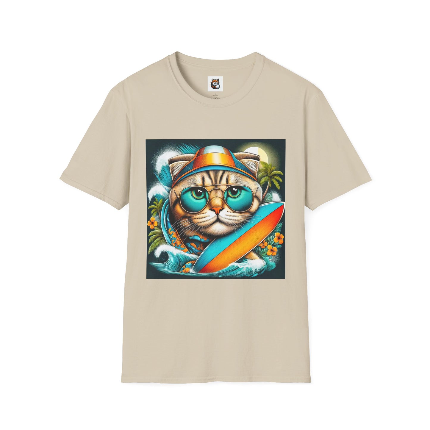 Scottish Fold Cat cool surfer  T-Shirt