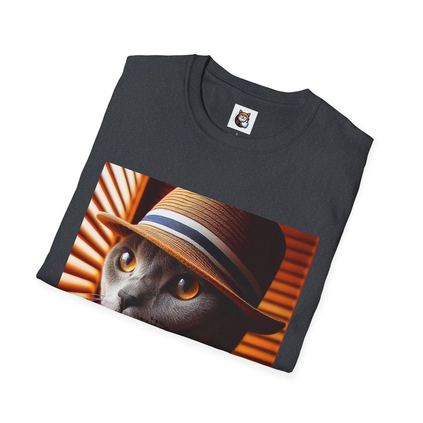 Russian Blue Cat hat and bow tie  T-Shirt