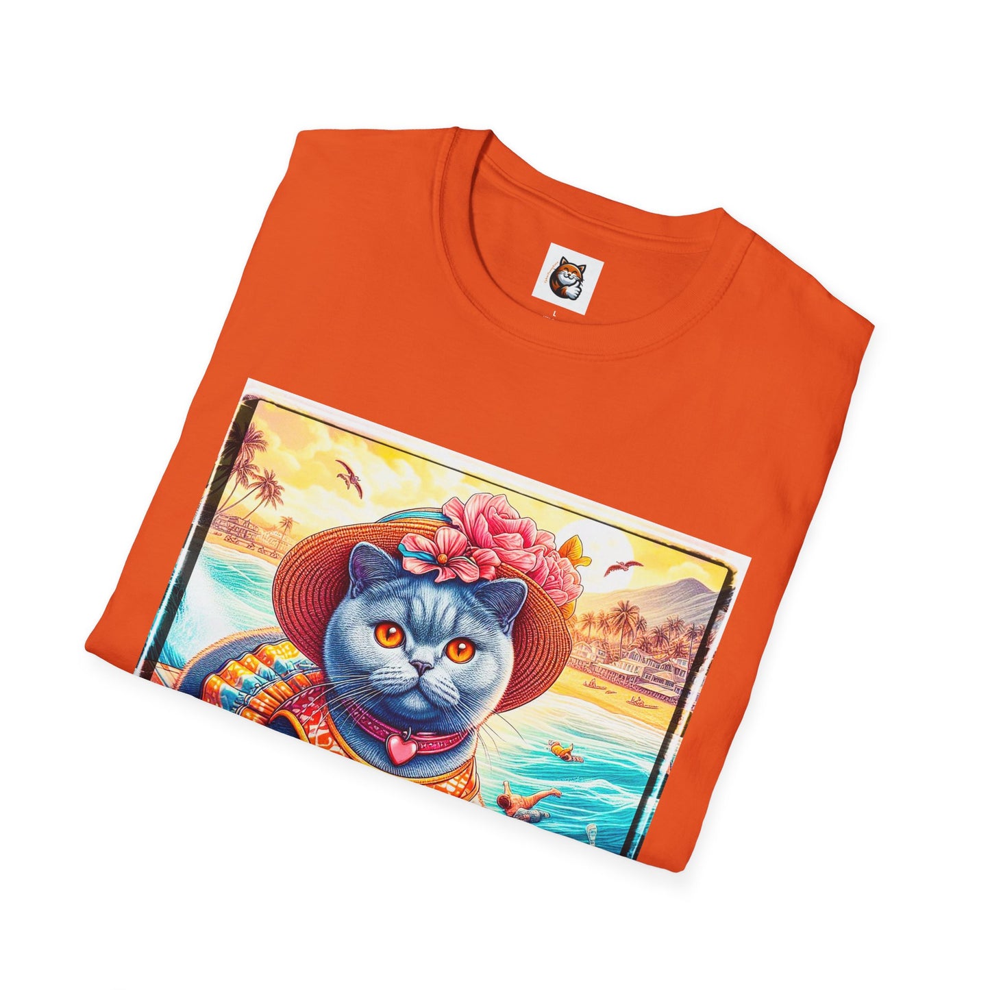 British Shorthair pretty surfer girl Softstyle T-Shirt