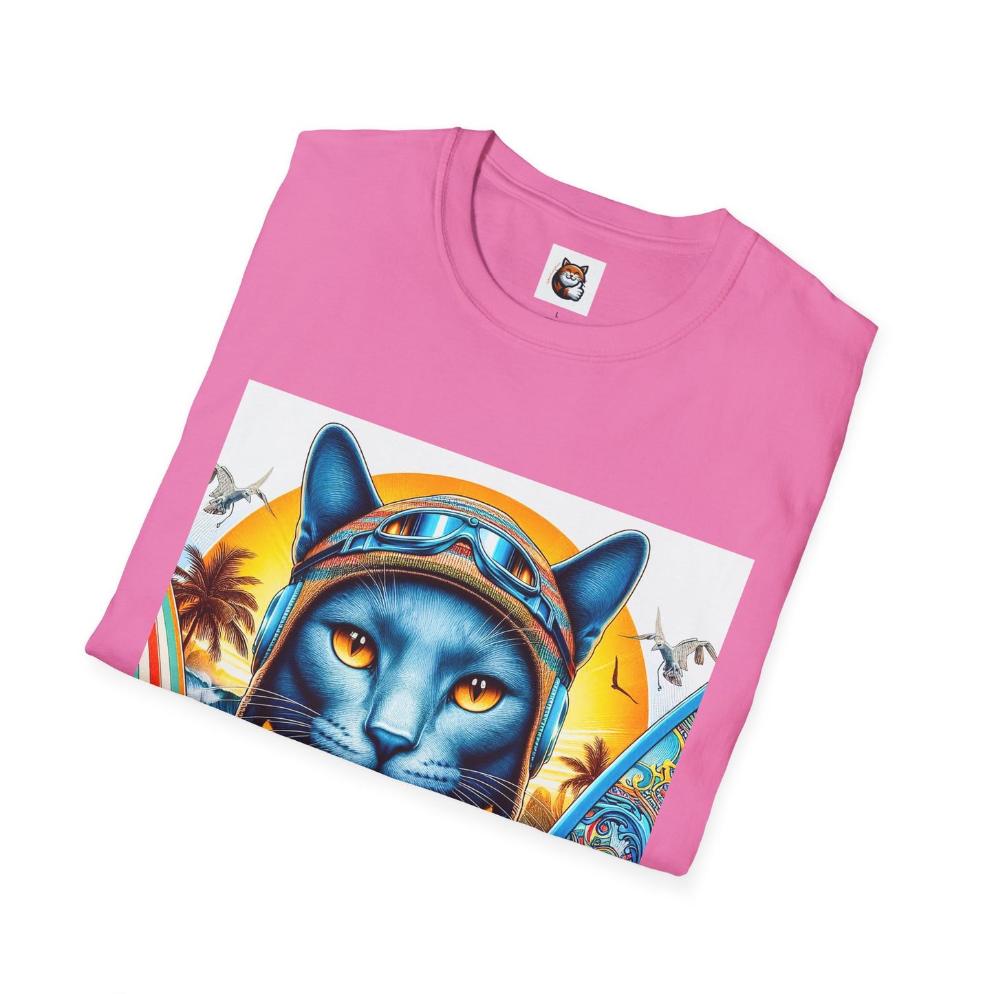 Russian Blue Cat Unisex Softstyle T-Shirt