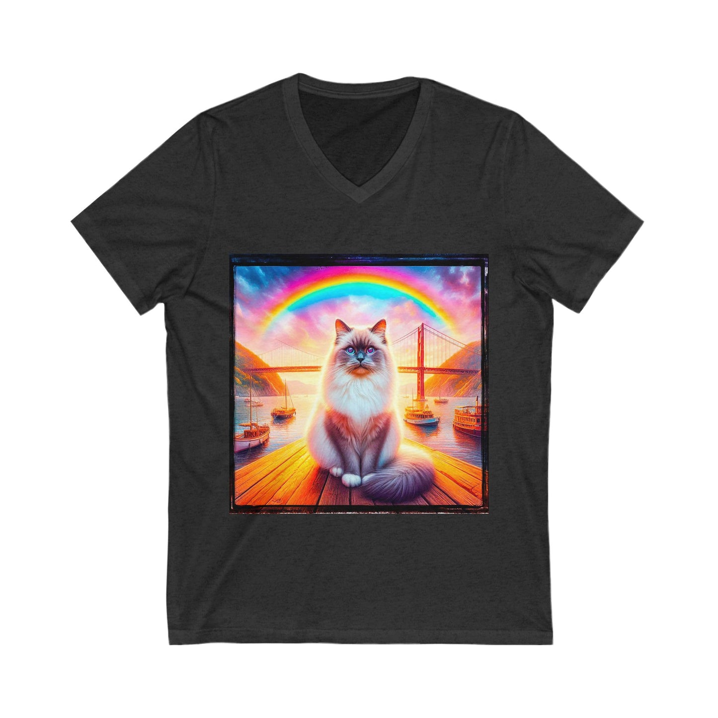 Birman bridge Jersey Short Sleeve V-Neck Tee