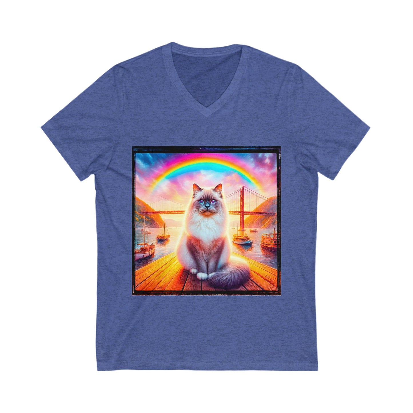 Birman bridge Jersey Short Sleeve V-Neck Tee