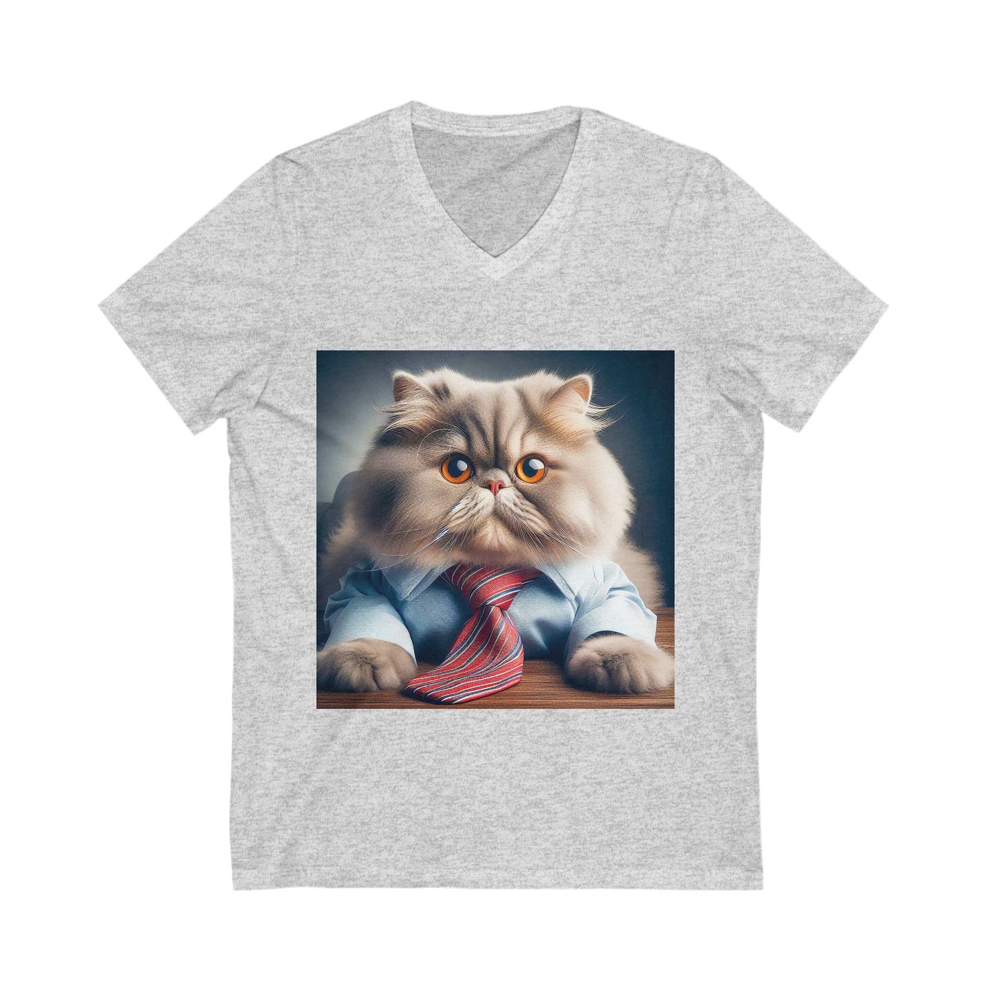 Persian Cat Unisex Jersey Short Sleeve V-Neck Tee