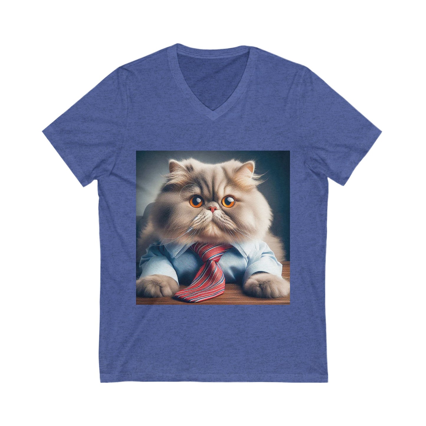 Persian Cat Unisex Jersey Short Sleeve V-Neck Tee