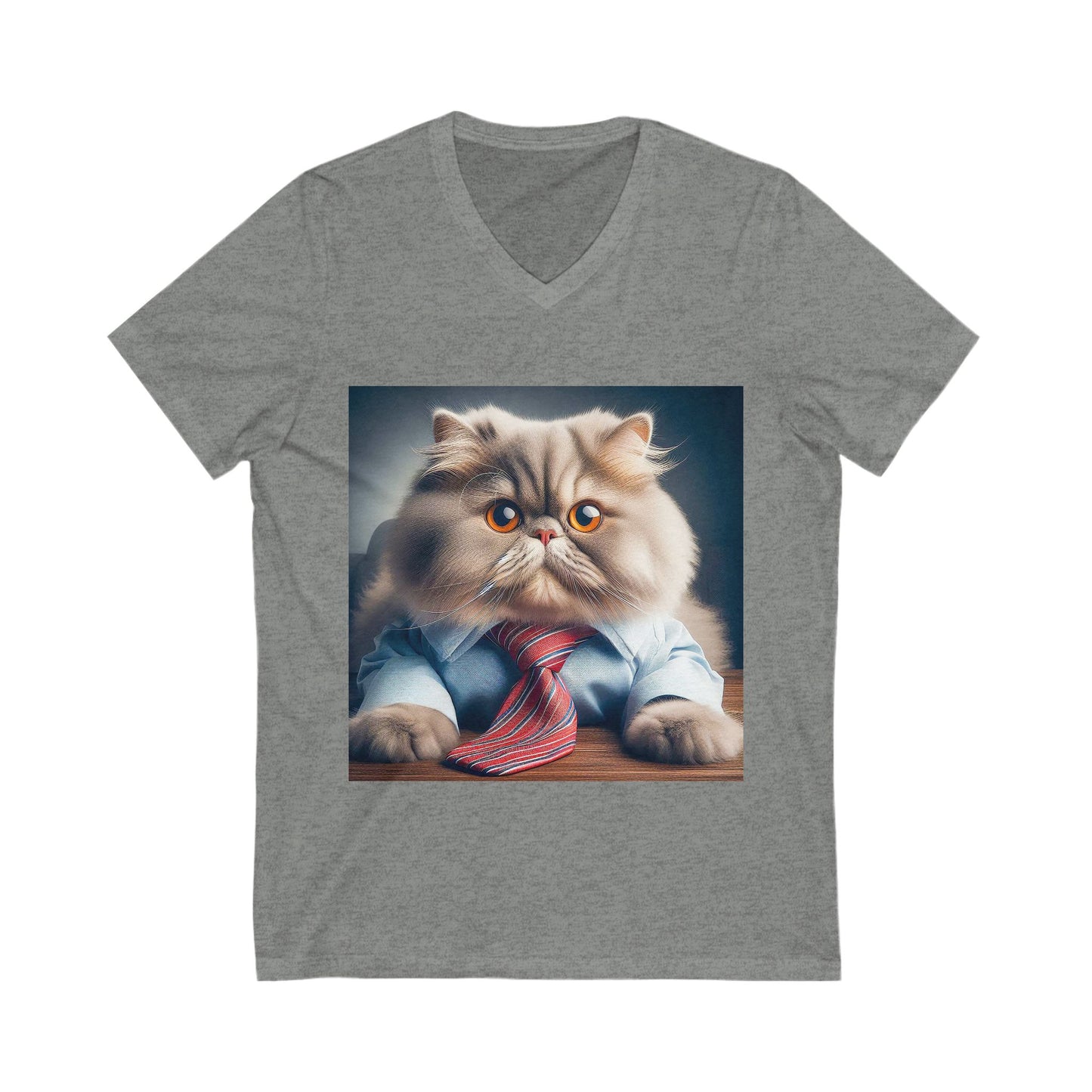 Persian Cat Unisex Jersey Short Sleeve V-Neck Tee