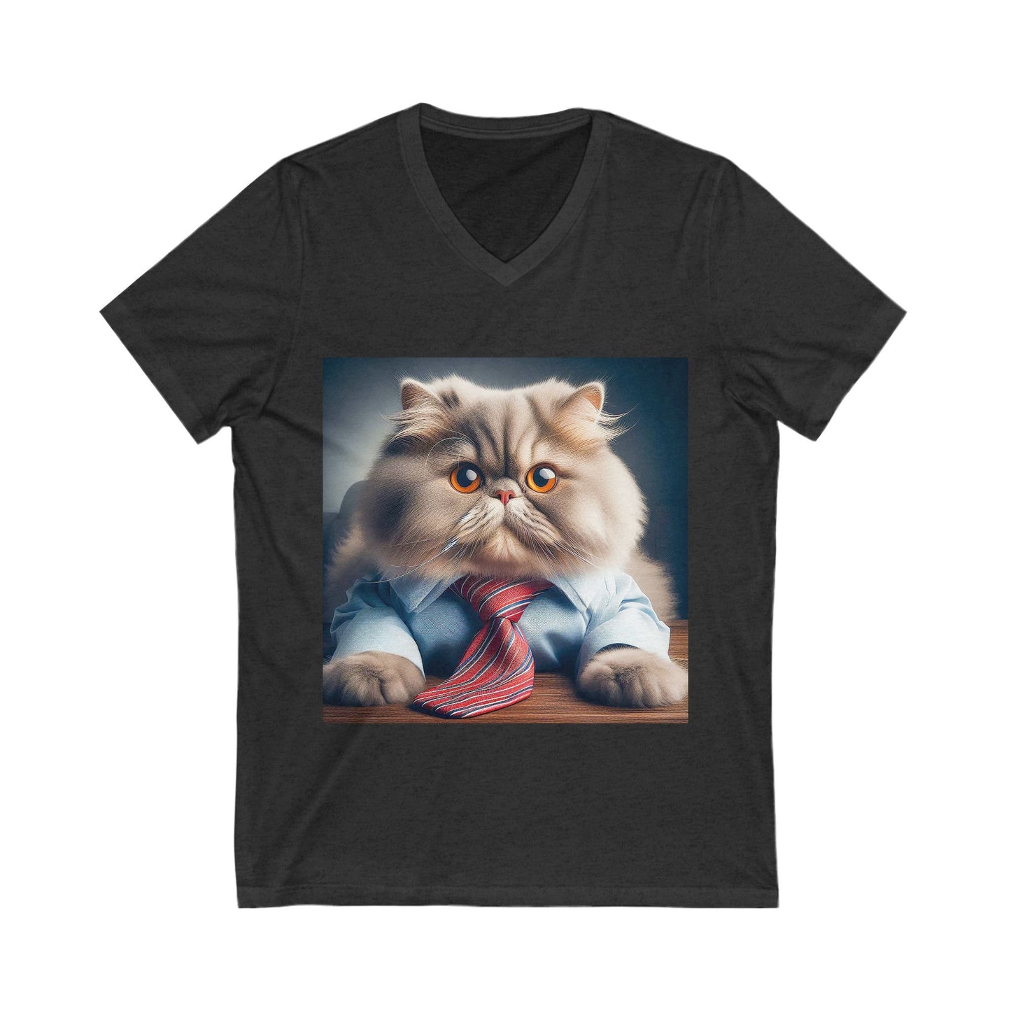 Persian Cat Unisex Jersey Short Sleeve V-Neck Tee