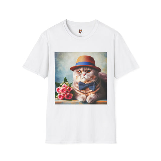 British Shorthair  hat and bow Unisex Softstyle T-Shirt