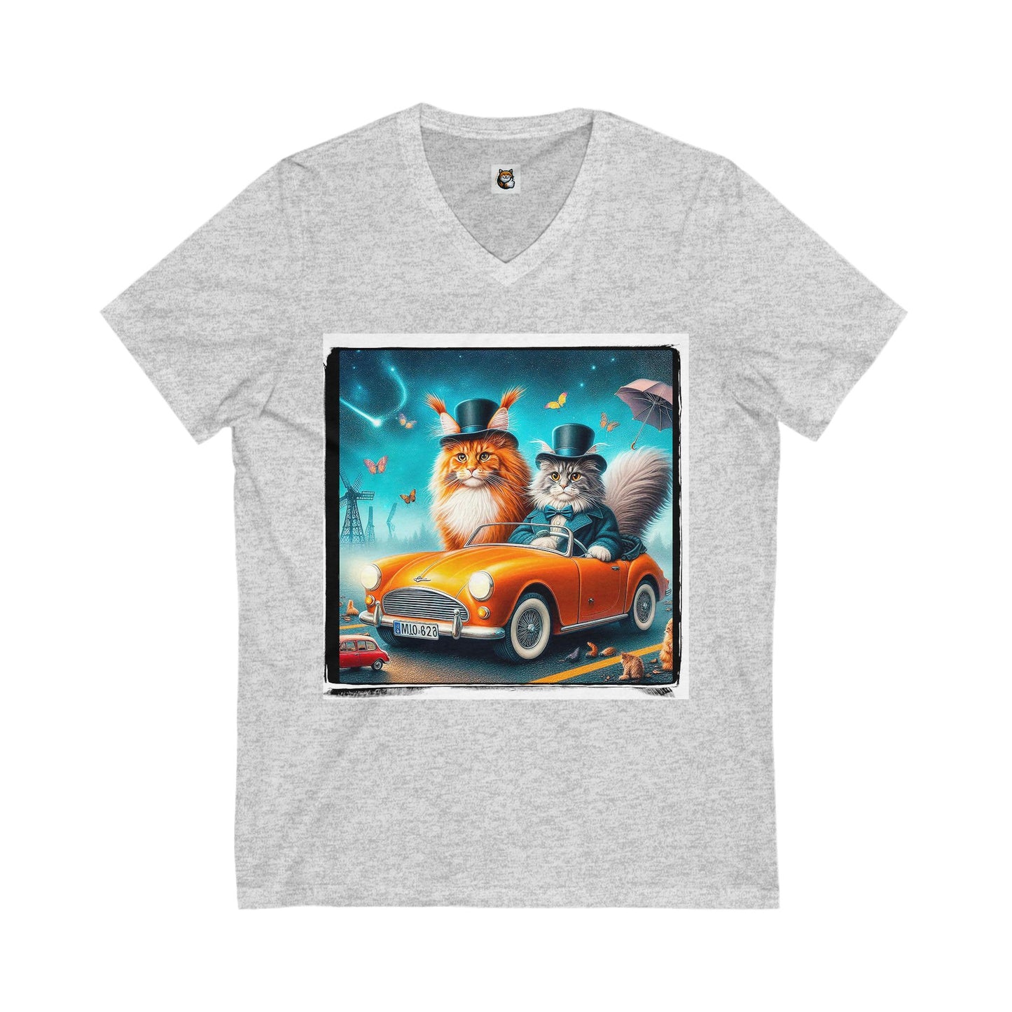 Wacky Maine Coon Unisex Jersey Short Sleeve V-Neck Tee