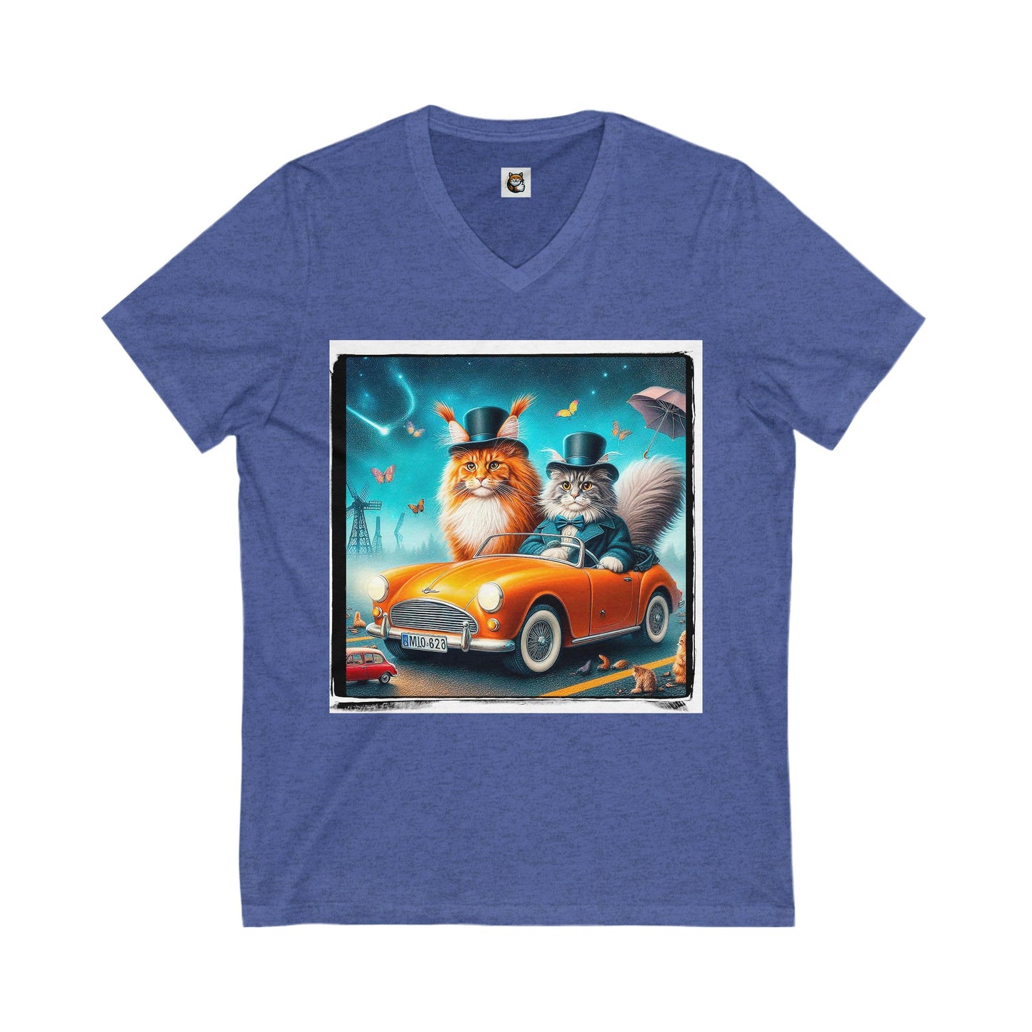 Wacky Maine Coon Unisex Jersey Short Sleeve V-Neck Tee