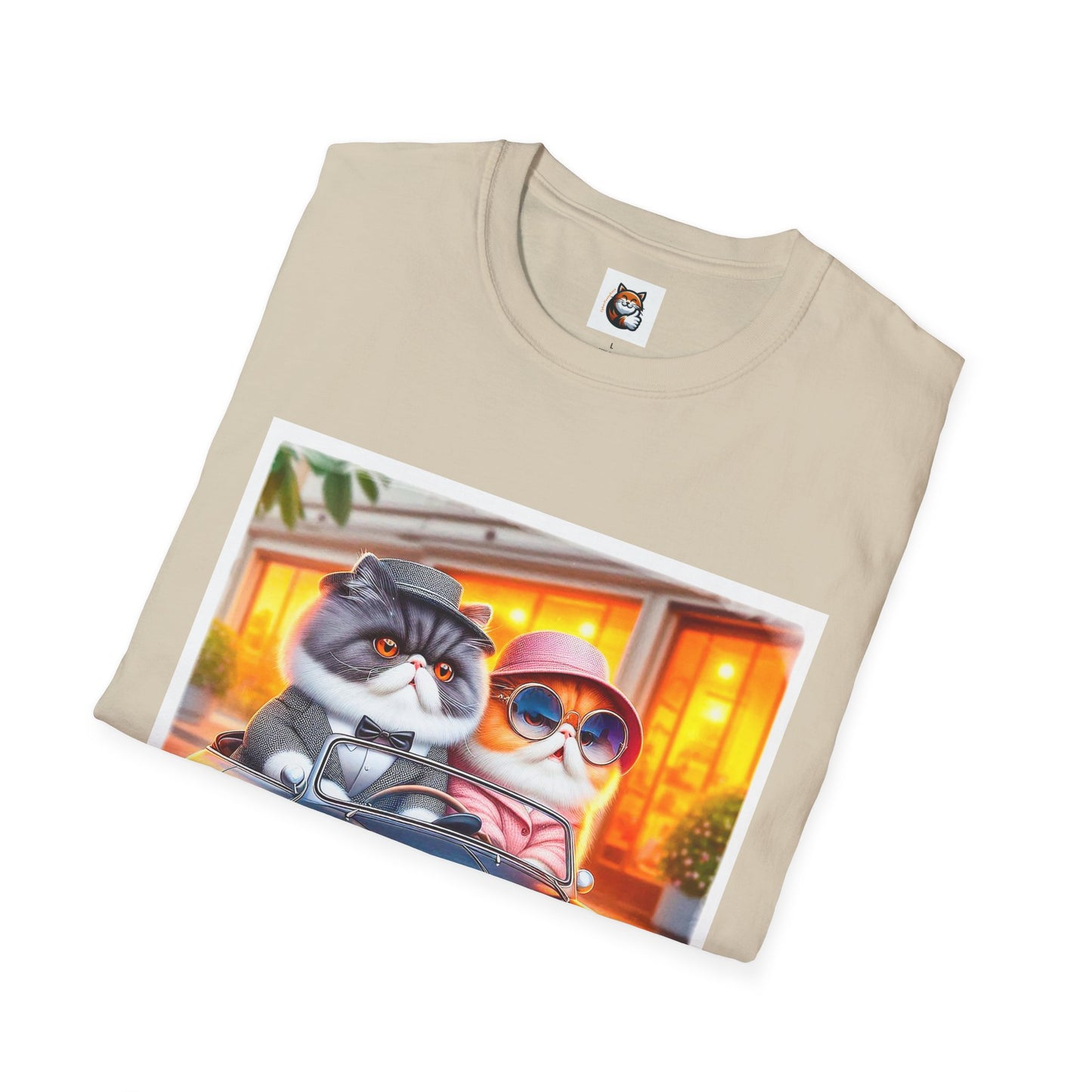 Wacky Exotic Shorthair Cat Unisex Softstyle T-Shirt