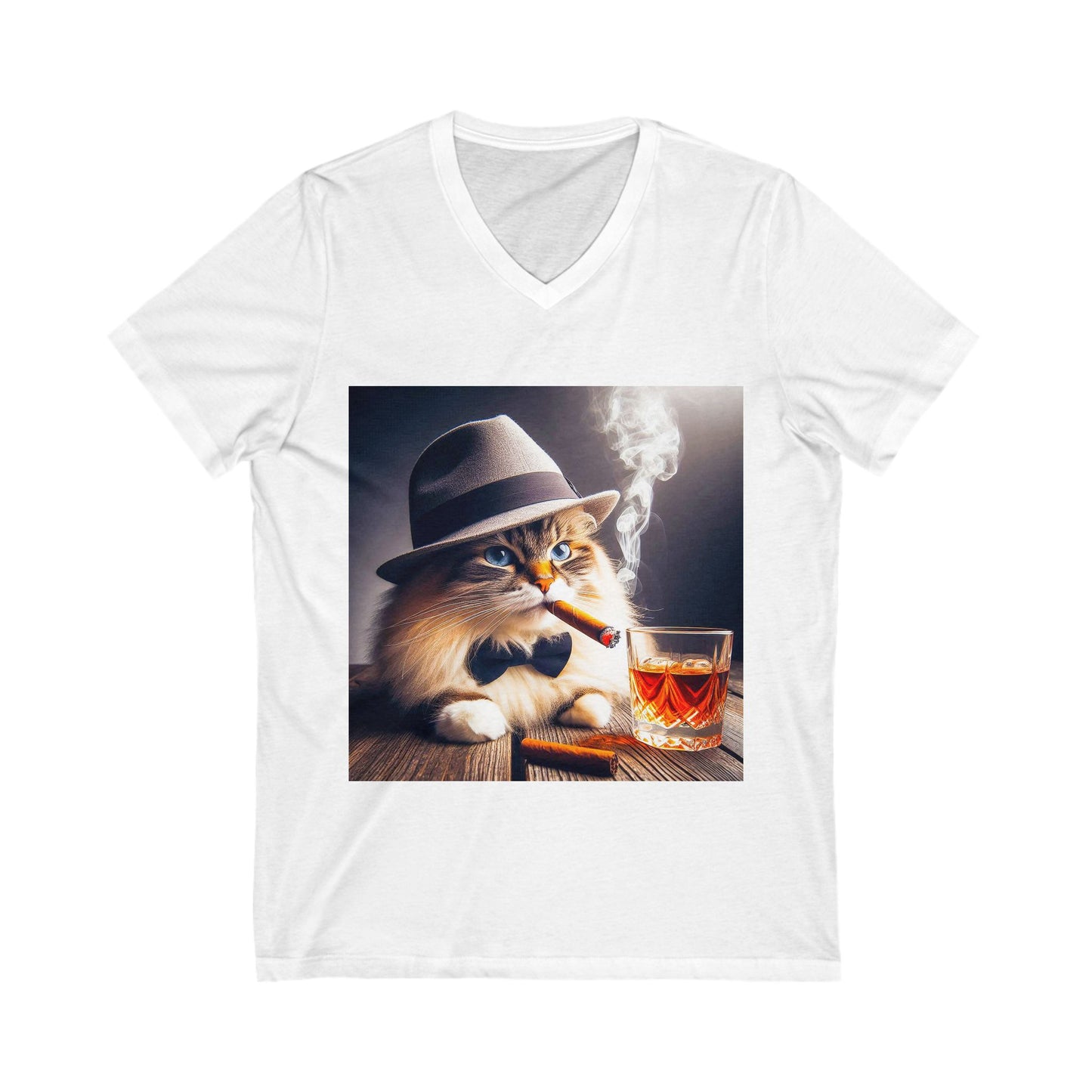 Ragdoll Cat Unisex Jersey Short Sleeve V-Neck Tee