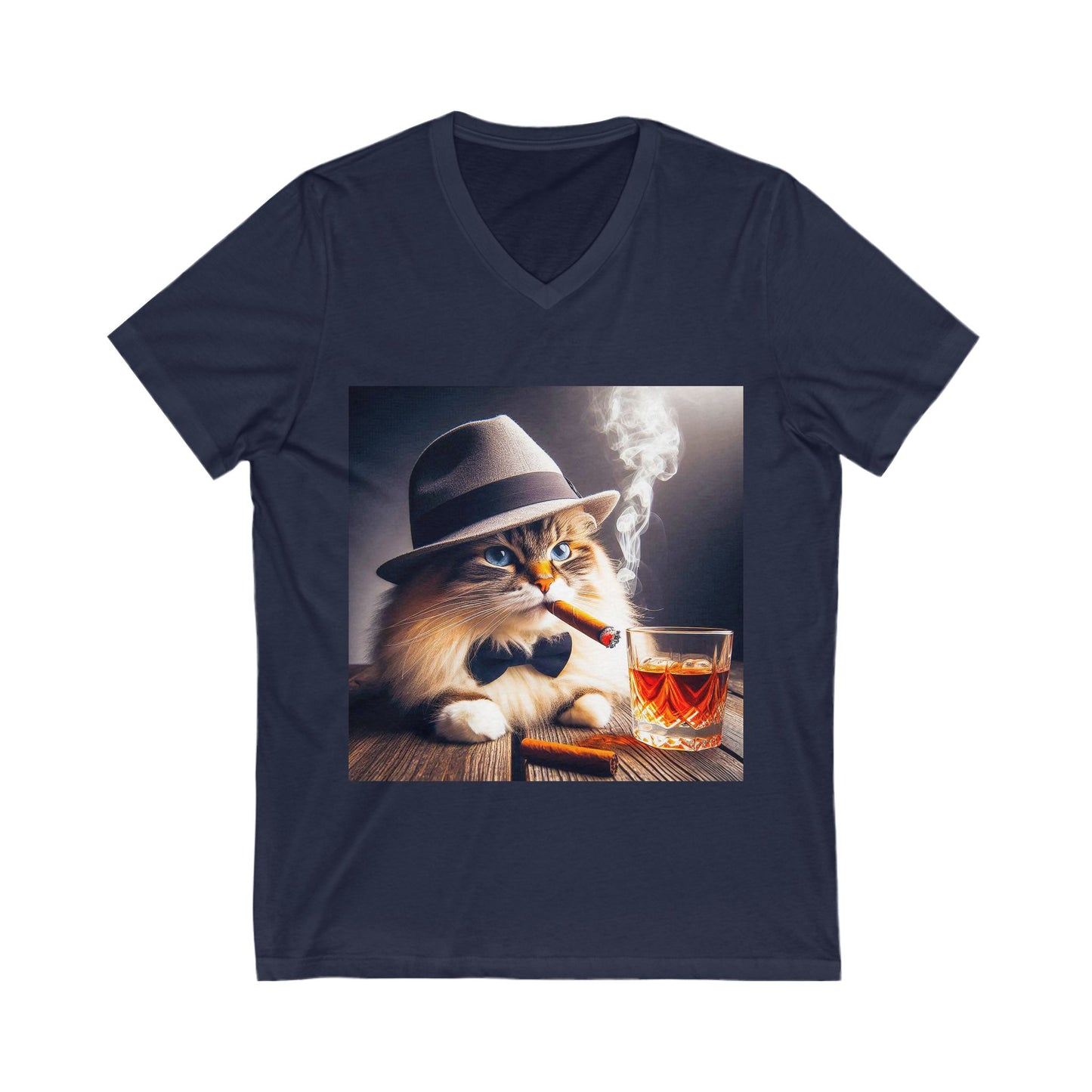Ragdoll Cat Unisex Jersey Short Sleeve V-Neck Tee