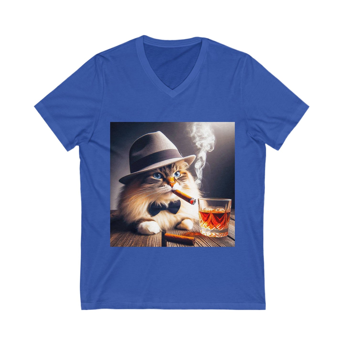 Ragdoll Cat Unisex Jersey Short Sleeve V-Neck Tee