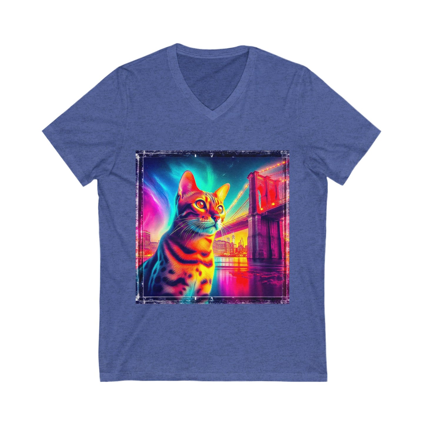 Bengal Unisex  pretty colors Short Sleeve V-Neck Tee