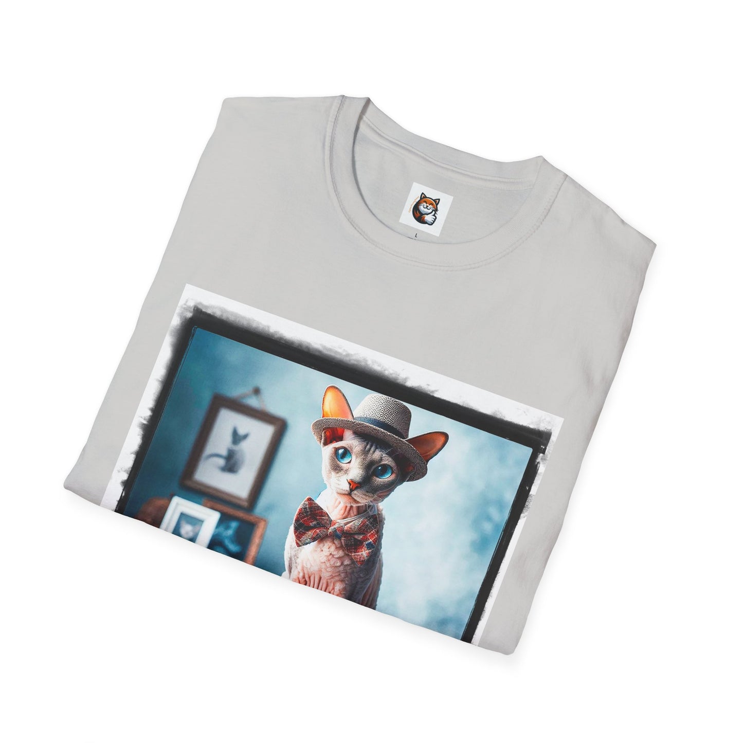 Cornish Rex Cat hat and bow tie Softstyle T-Shirt