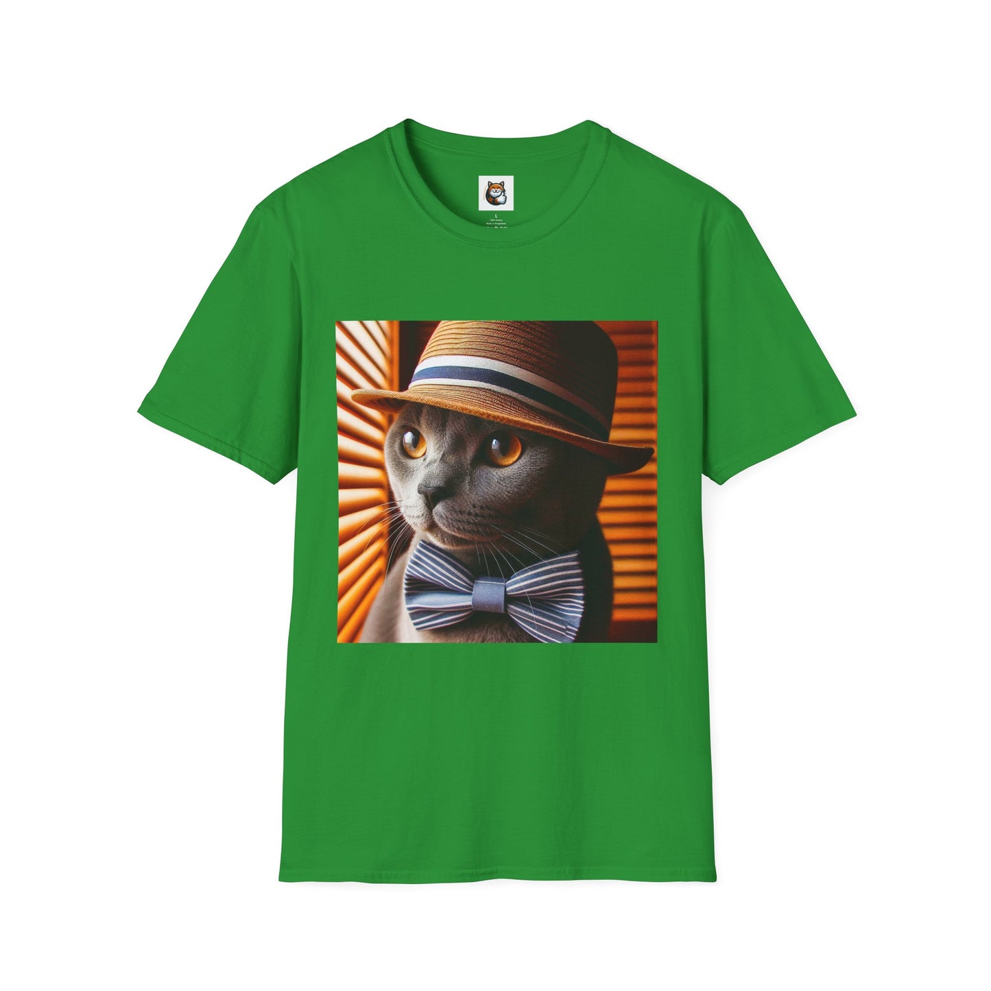 Russian Blue Cat hat and bow tie  T-Shirt