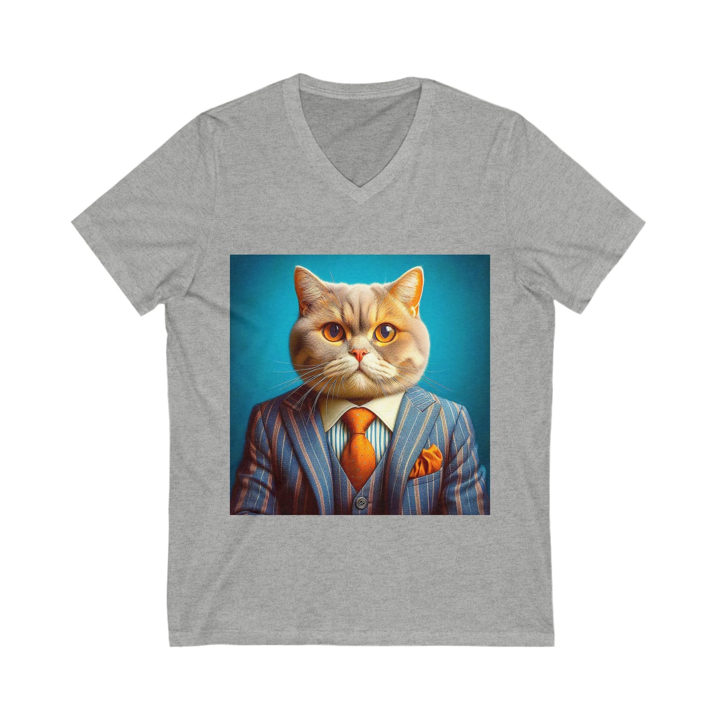 Domestic Cat Unisex Jersey Short Sleeve V-Neck Tee