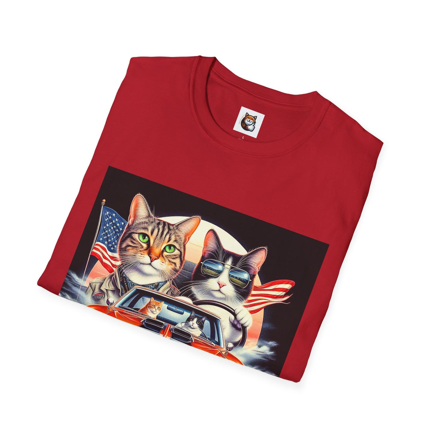 Wacky Domestic Cat Unisex Softstyle T-Shirt