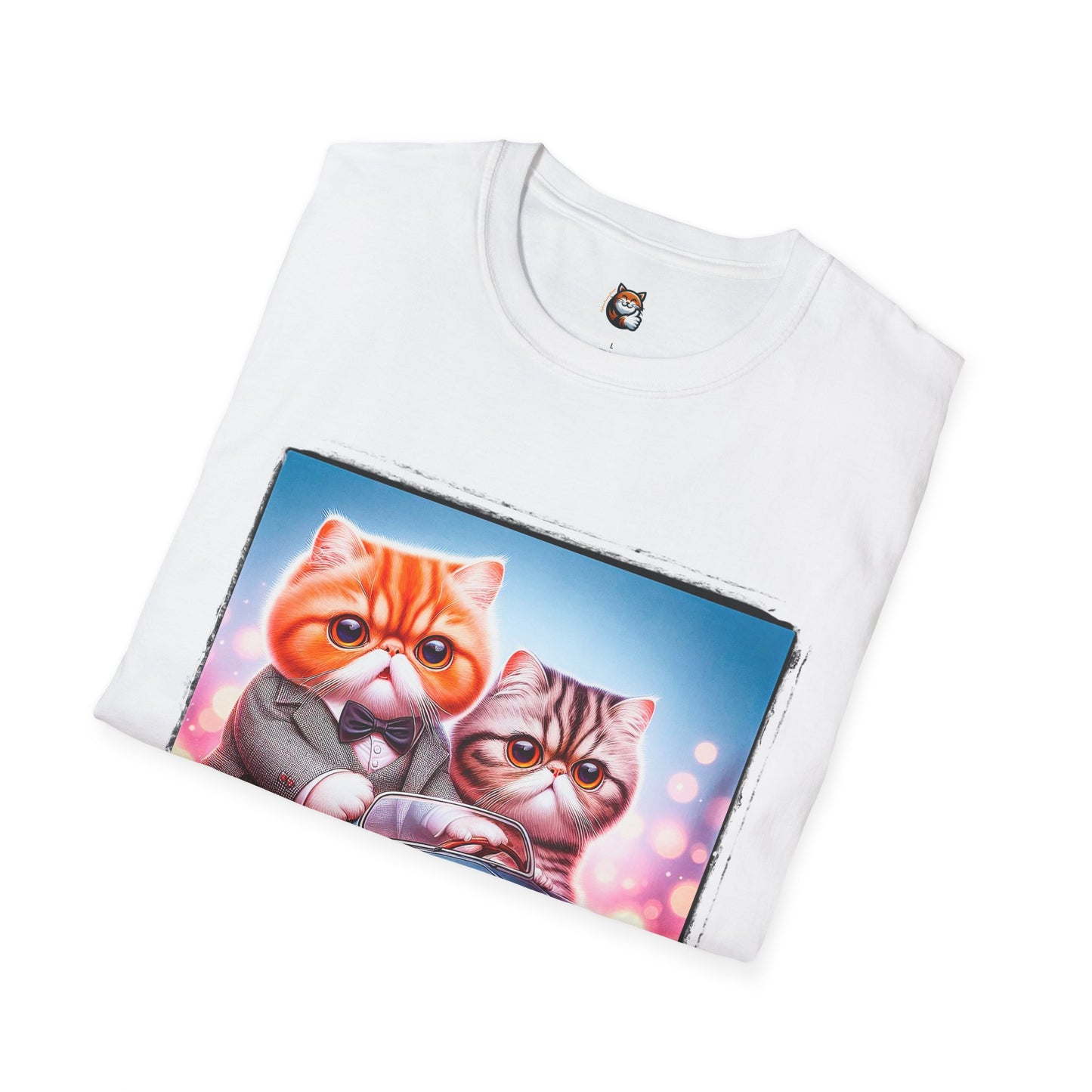 Wacky Exotic Shorthair Cat Unisex Softstyle T-Shirt