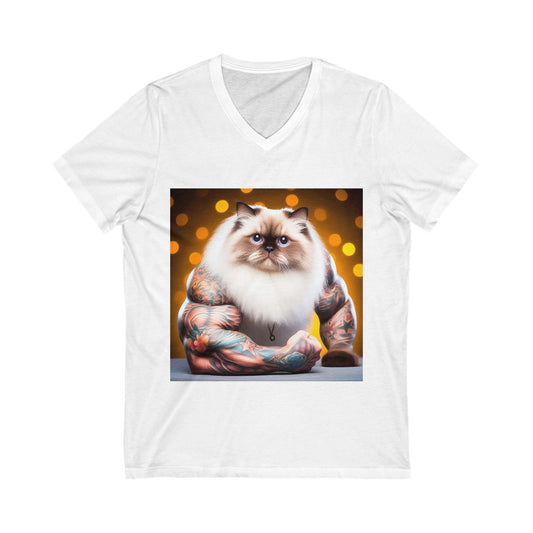 Ragdoll Cat Unisex Jersey Short Sleeve V-Neck Tee
