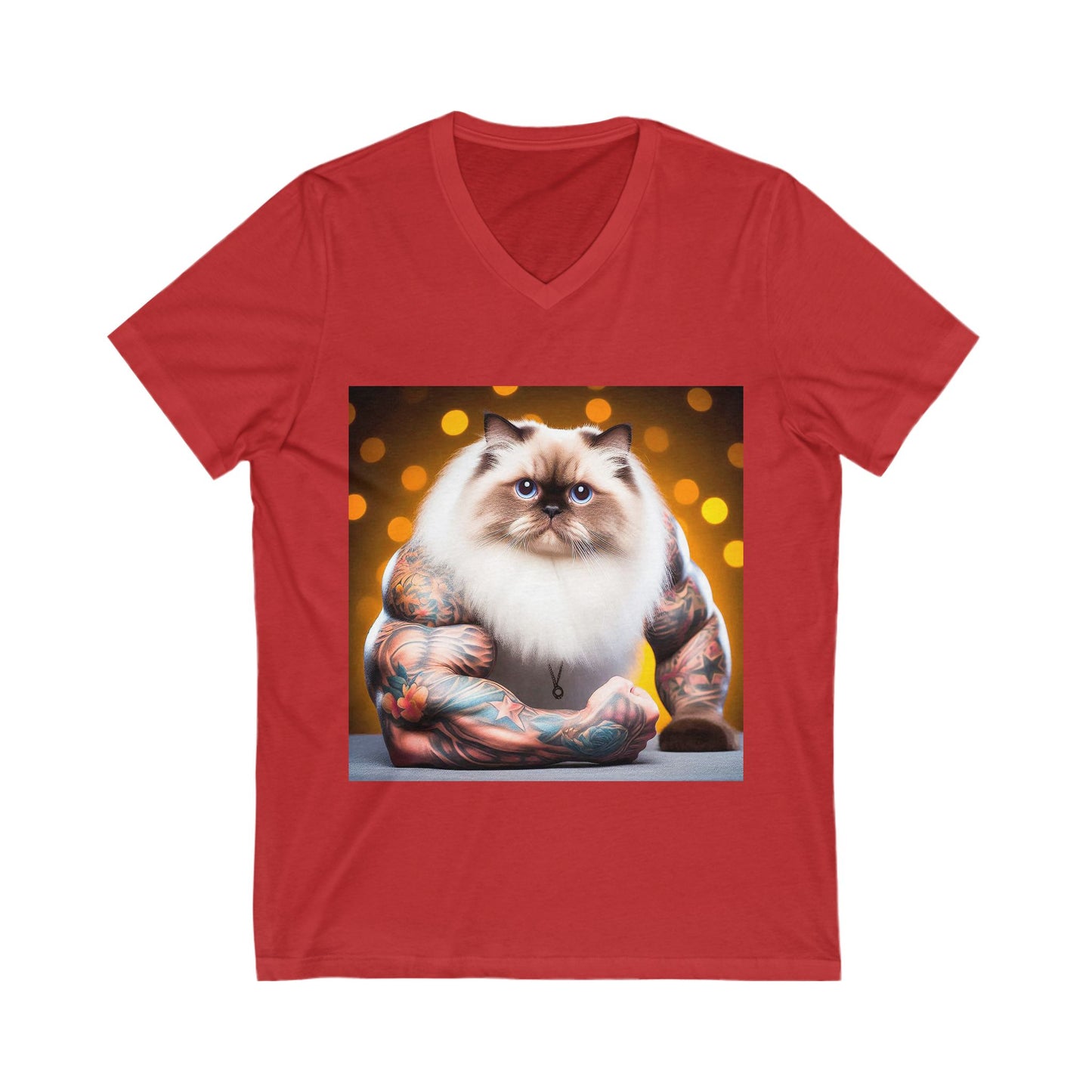Ragdoll Cat Unisex Jersey Short Sleeve V-Neck Tee