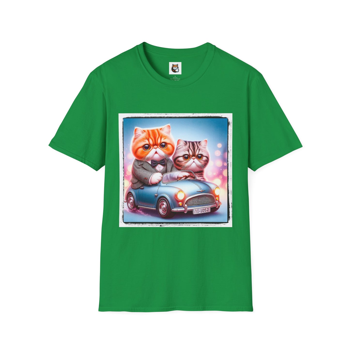 Wacky Exotic Shorthair Cat Unisex Softstyle T-Shirt