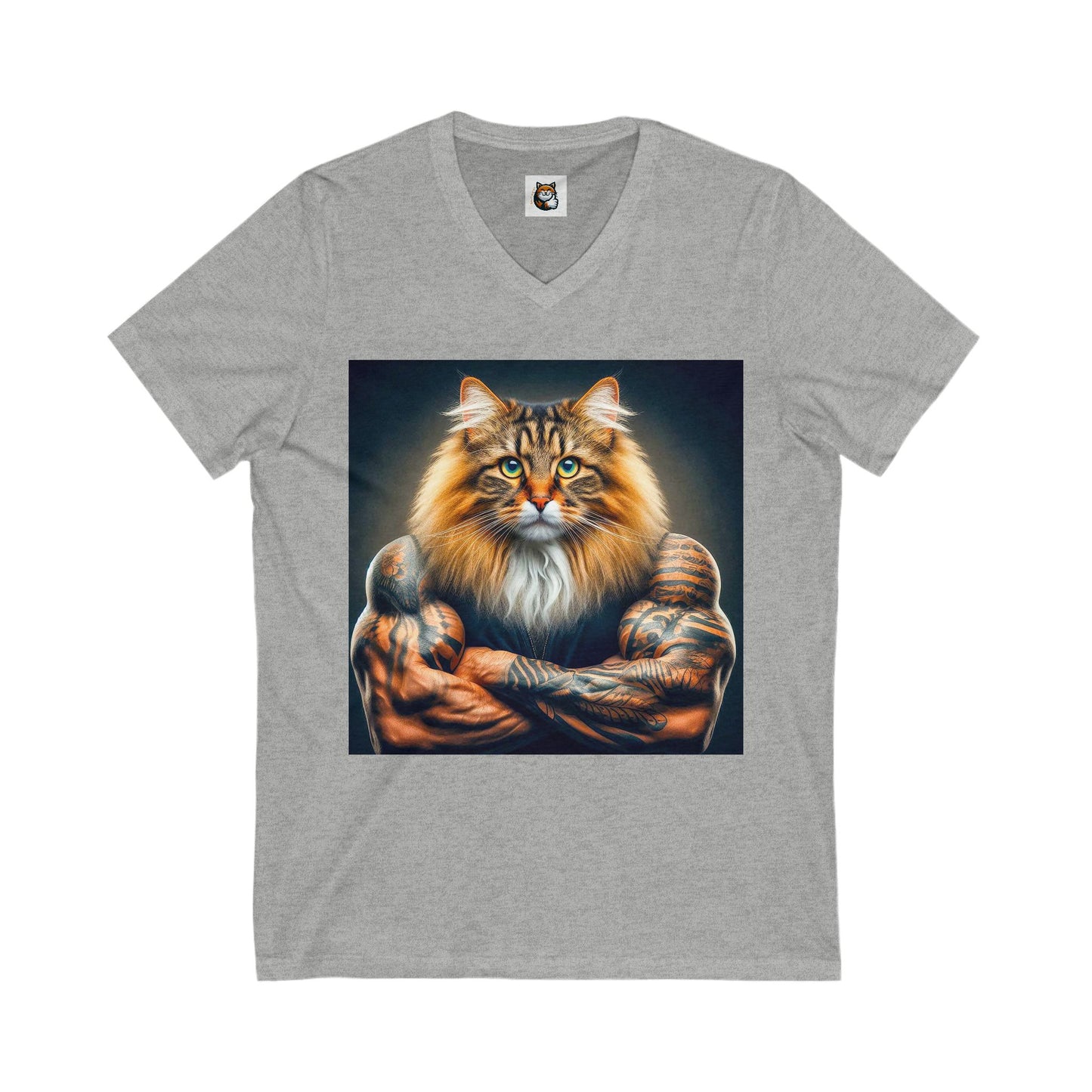 Norwegian Forest Cat Unisex Jersey Short Sleeve V-Neck Tee