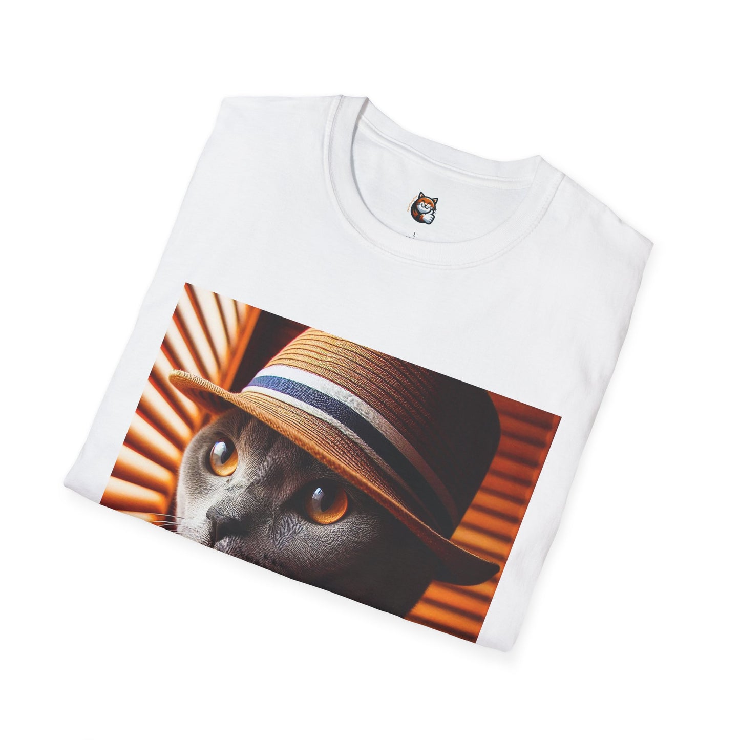 Russian Blue Cat hat and bow tie  T-Shirt