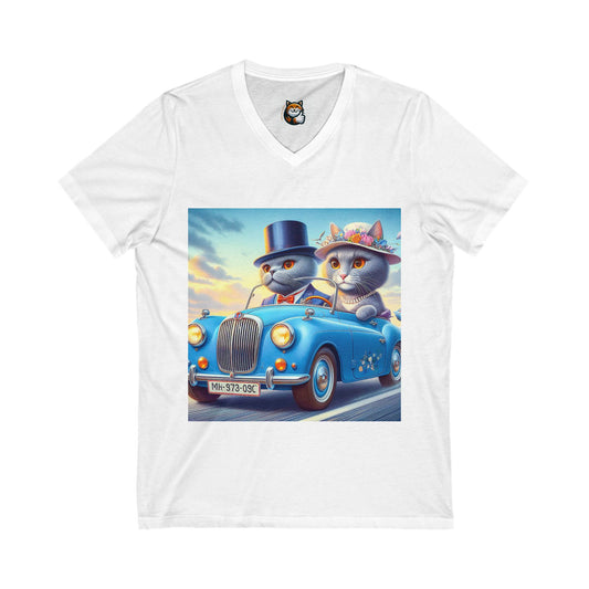 Wacky Russian Blue Cat couple driving