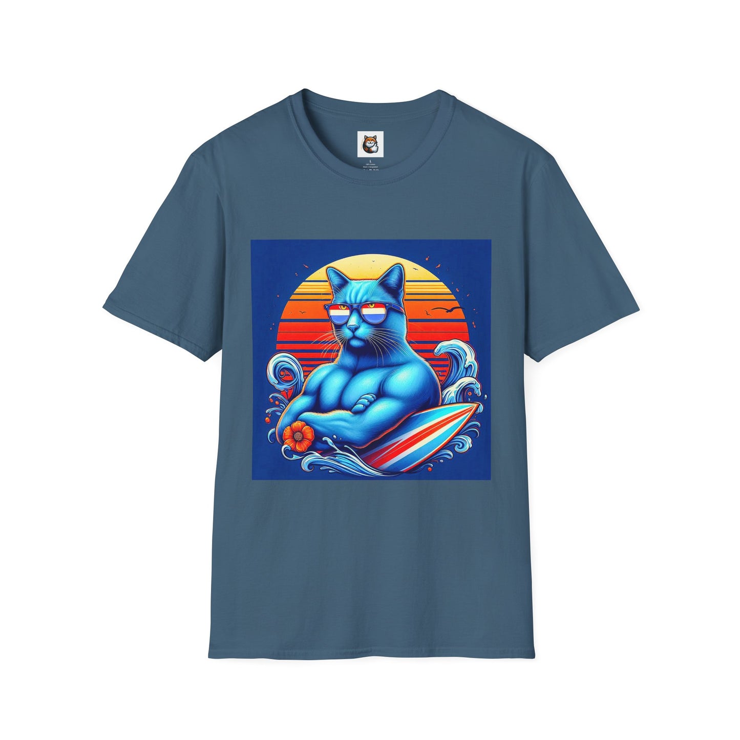 Russian Blue Cat Unisex Softstyle T-Shirt