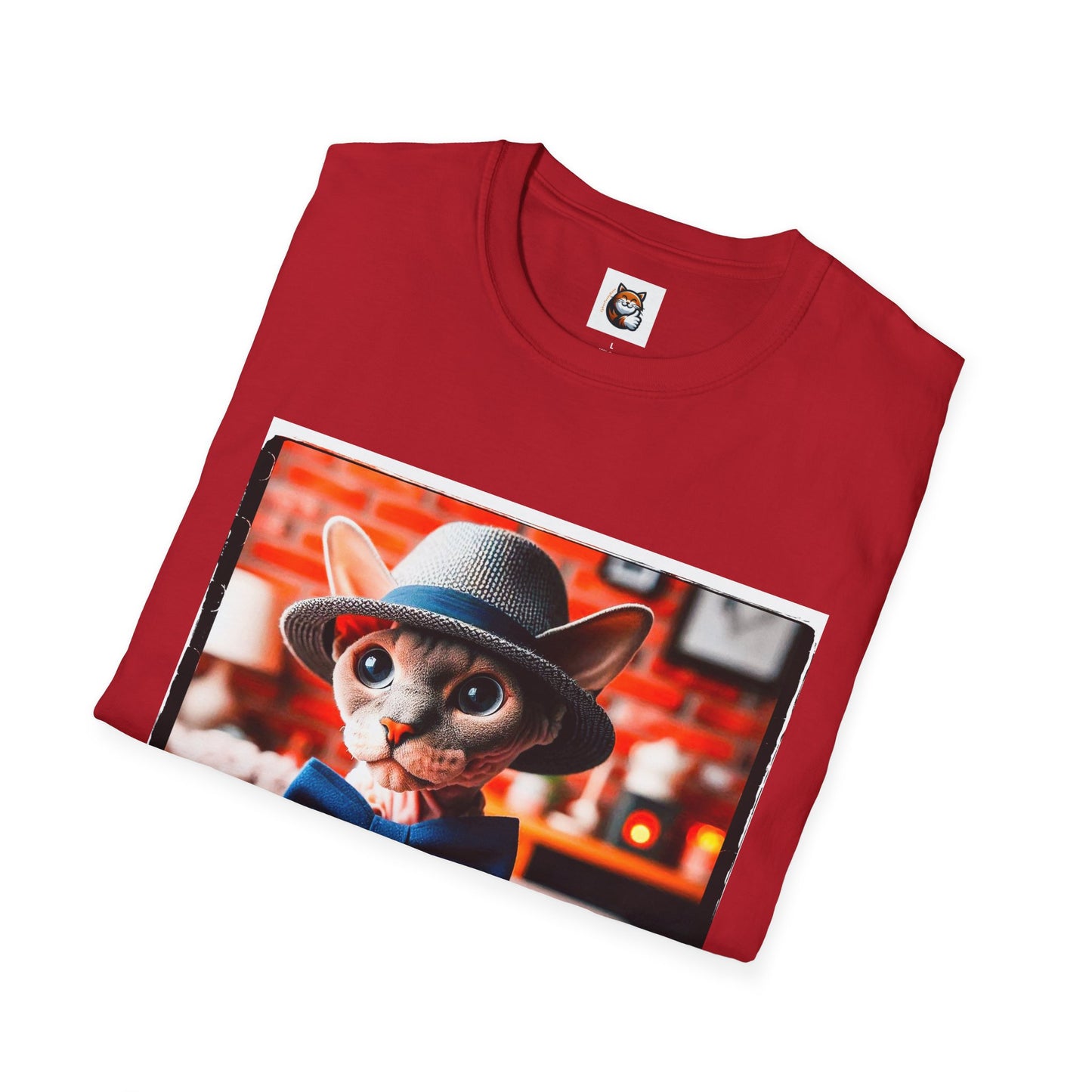 Devon Rex Cat hat and tie Softstyle T-Shirt