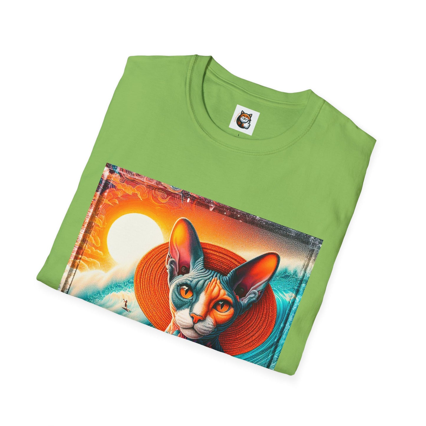 Devon Rex Cat hawaiian surfer Softstyle T-Shirt