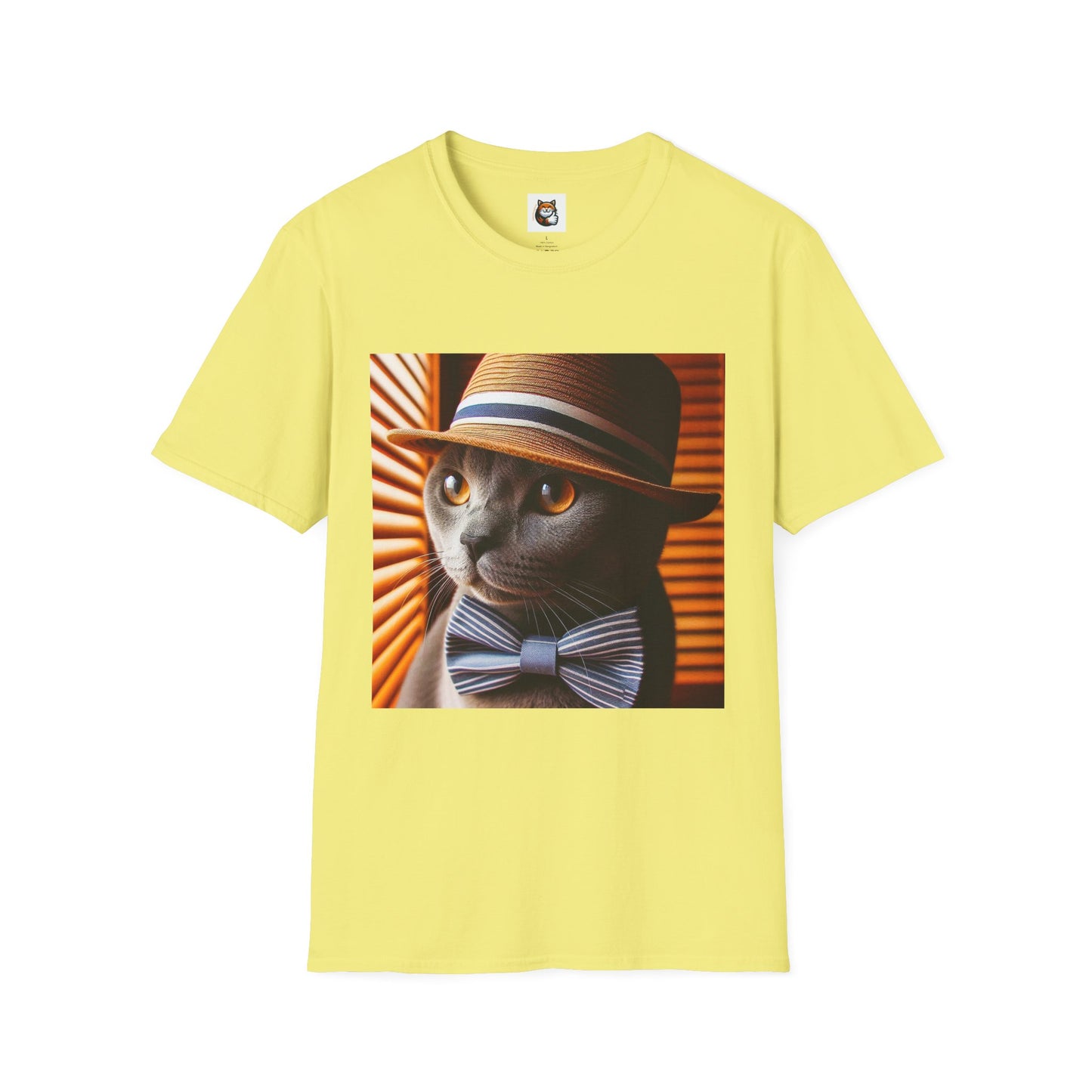 Russian Blue Cat hat and bow tie  T-Shirt