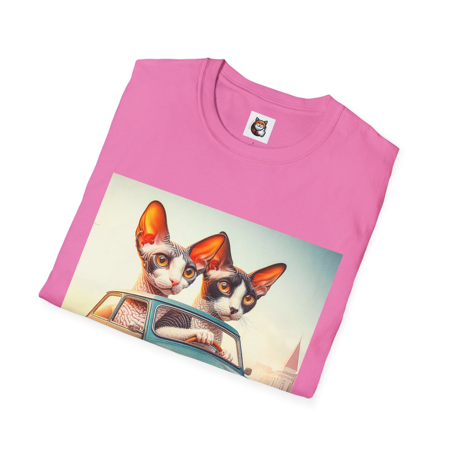 Wacky Cornish Rex Cat tiny car   T-Shirt