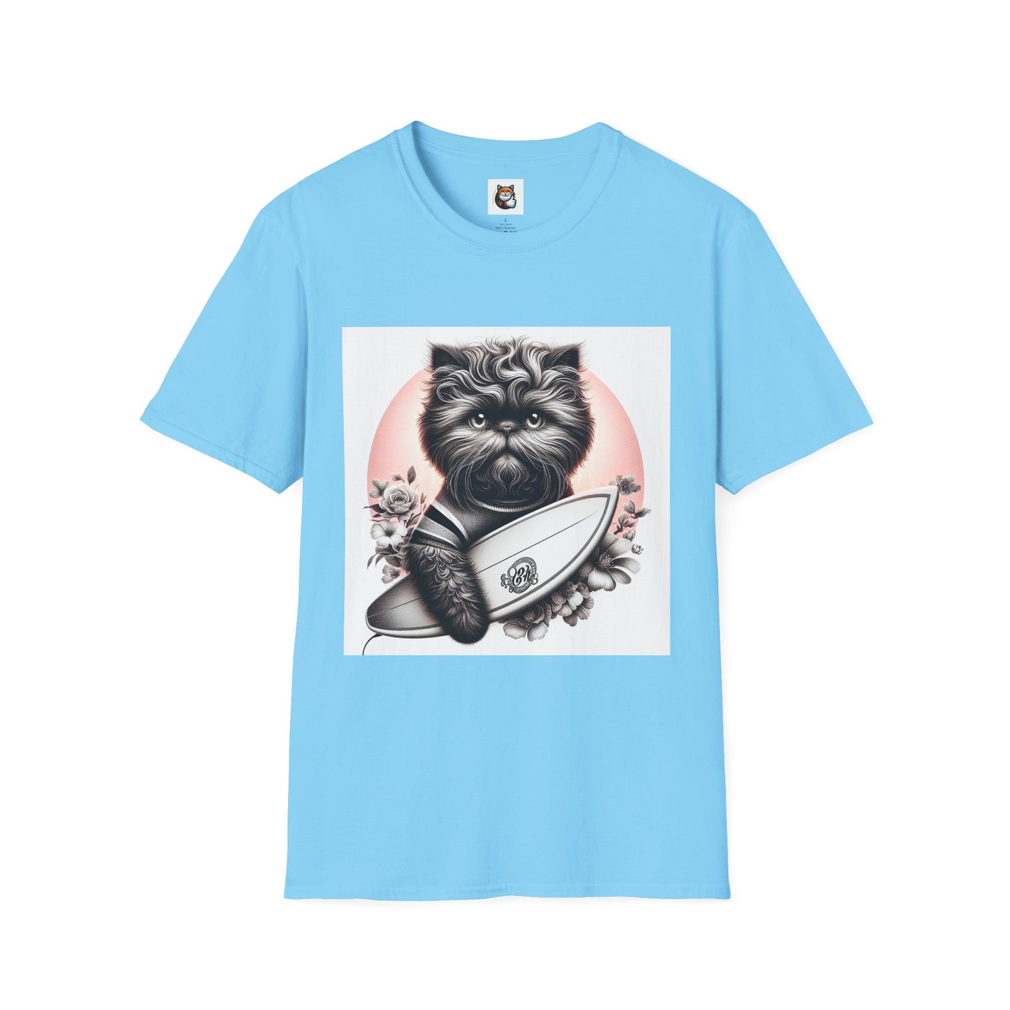 Selkirk Rex Cat T-Shirt fluffy surfer girl