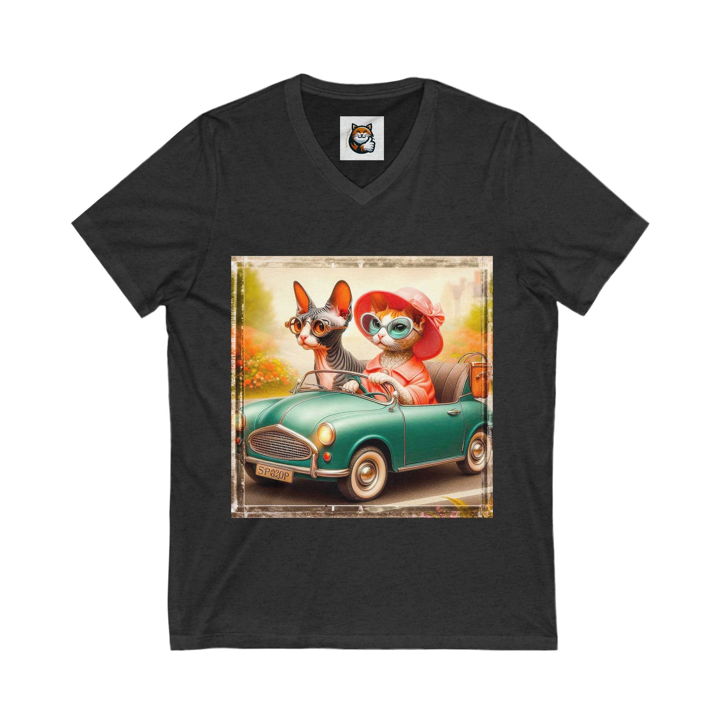 Cornish Rex Cat girlfriends driving V-Neck Tee