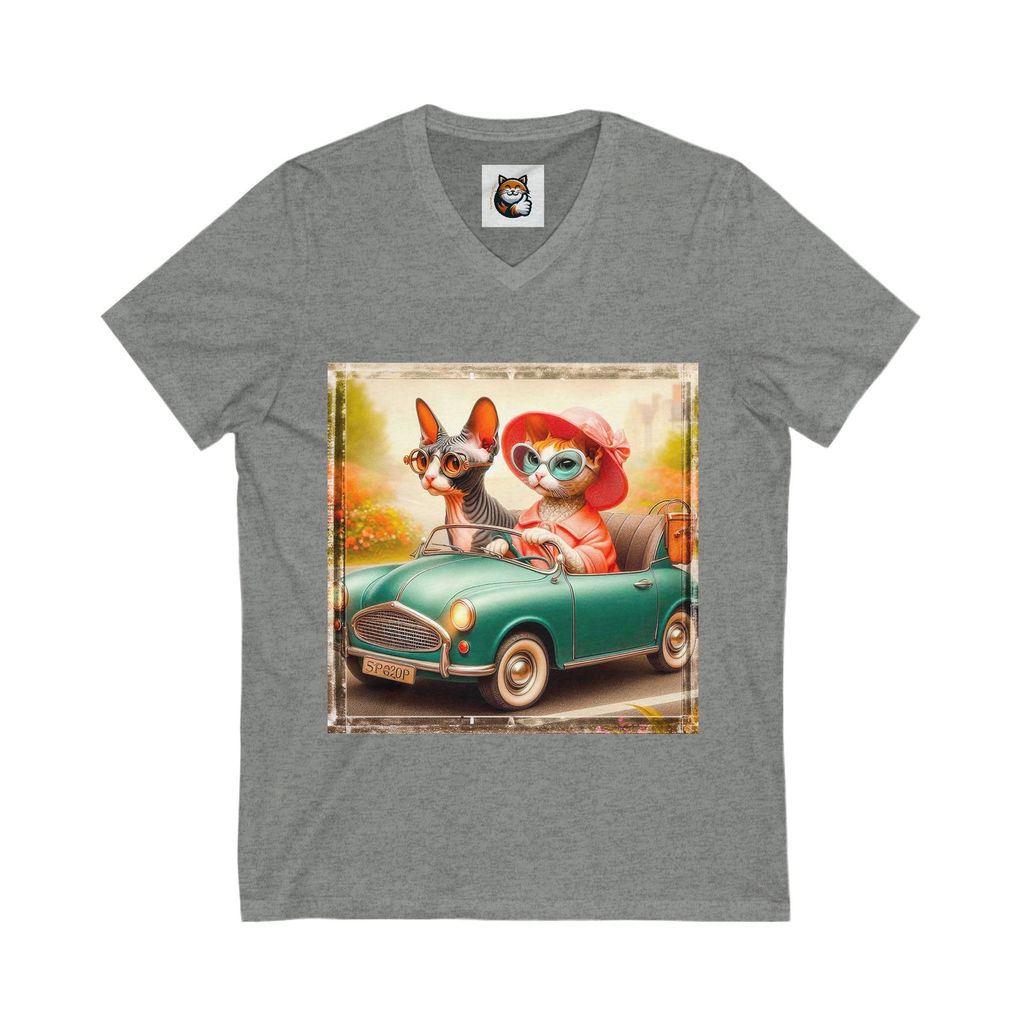Cornish Rex Cat girlfriends driving V-Neck Tee