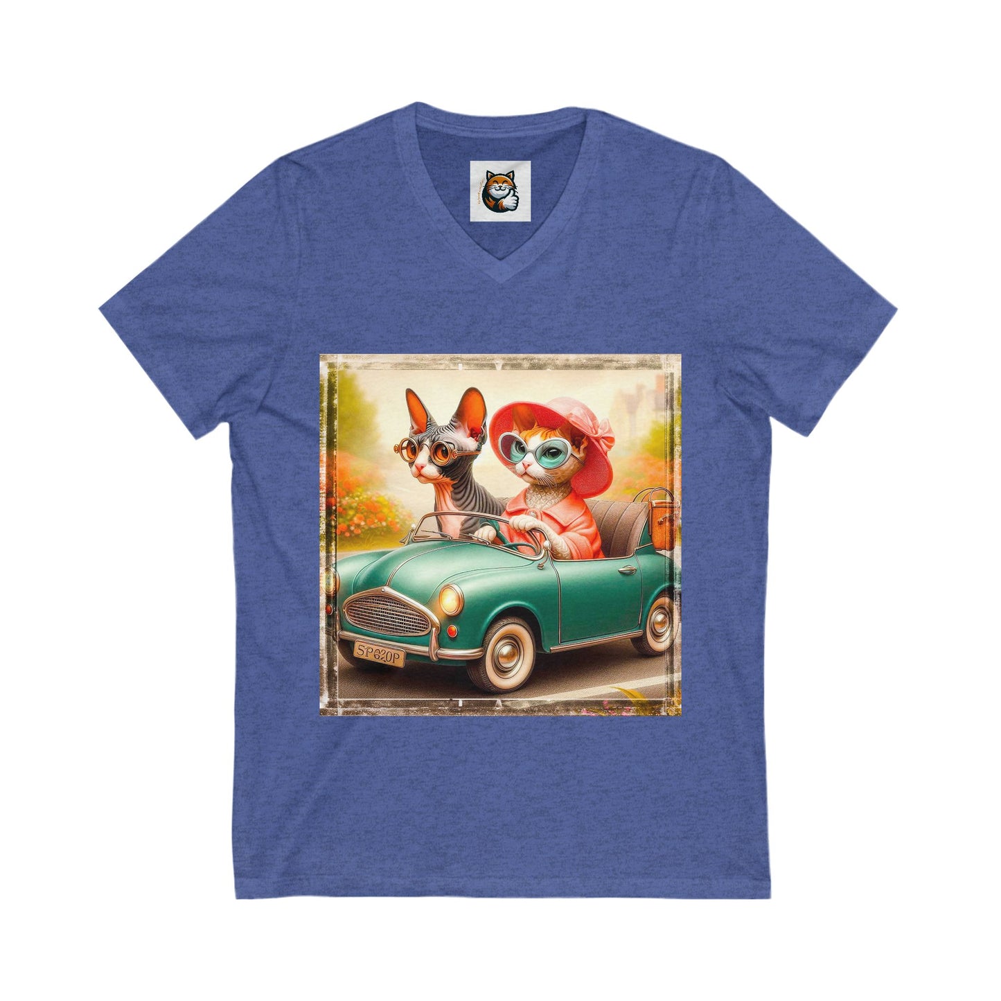 Cornish Rex Cat girlfriends driving V-Neck Tee