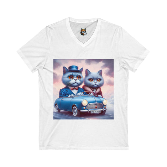 Wacky Russian Blue Cat tiny car tee