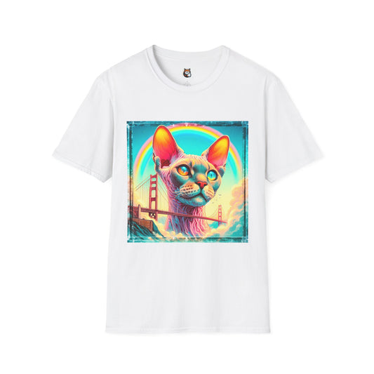 Devon Rex Cat rainbow  Softstyle T-Shirt