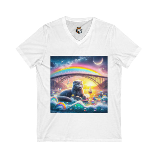 Scottish Fold Cat pretty rainbow